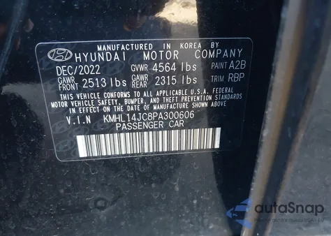 2023 Hyundai Sonata N Line z USA, uszkodzony, nr VIN KMHL14JC8PA300606